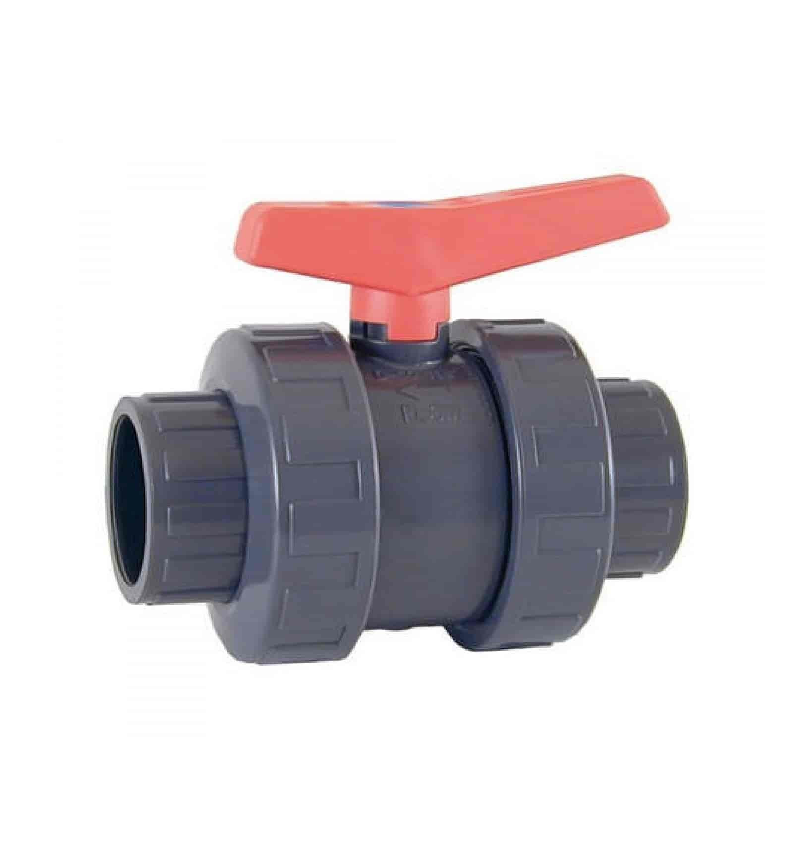 Vanne PVC D50 mm à boisseau à coller PN16 PVC pression pour piscine