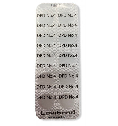 Plaquette Pastilles DPD4 Lovibond détermination du chlore total pour photomètre