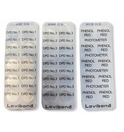 Pack pastilles Lovibond DPD1, DPD3 et pH pour photomètre EAU2