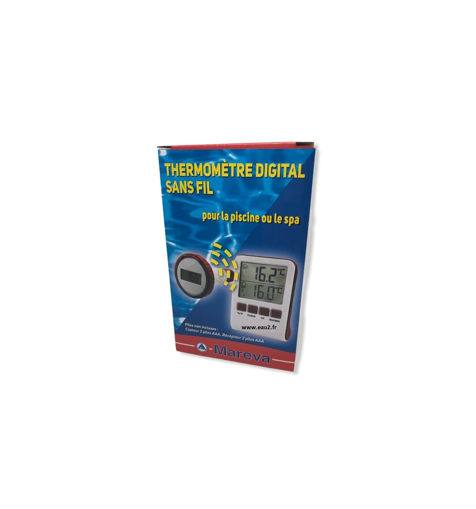 Thermomètre digital sans fil avec borne fonctionne avec piles pour
