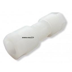Raccord droit double à visser en PVDF Serto pour tube 4x6, 6x8, 8x10, 9x12 mm