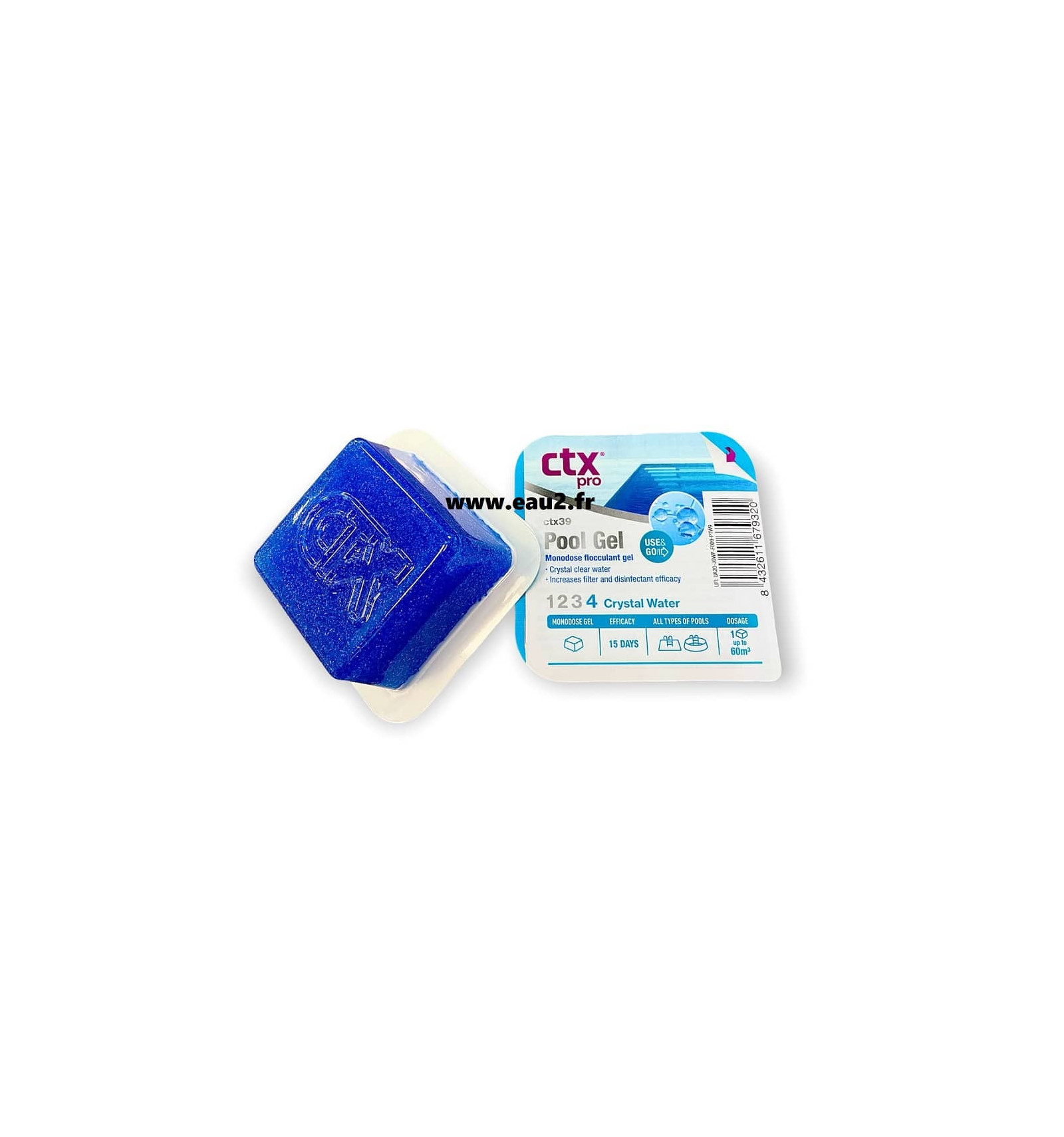 CTX-39 PoolGel floculant GEL mono-doses piscine. Une eau cristalline