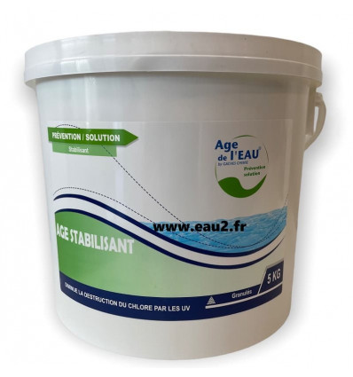Stabilisant de chlore Granulés Piscine 5kg EAU2