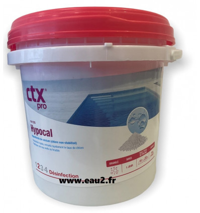 Hypocal CTX 120 en granulés NON STABILISE pour le traitement choc de la piscine