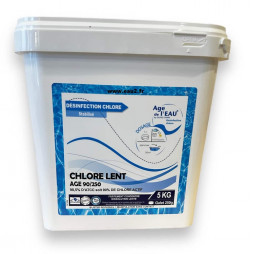 Chlore Lent Galet 250g stabilisé sous Blister individuel seau 5 kg