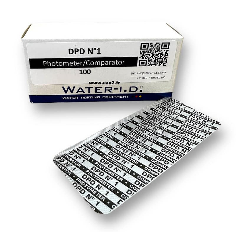 Water ID DPD1 Chlore Libre boite de 100 pastilles pour Photomètre Poollab EAU2