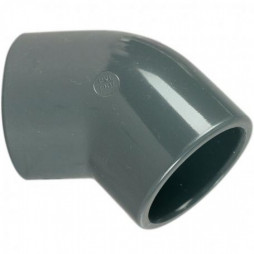 Coude 45° femelle à coller PN16 diamètre 50, 63 mm PVC piscine