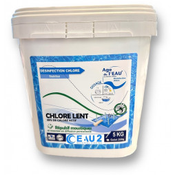 Chlore lent galet 200g avec répulsif insectes et moustiques Seau 5kg