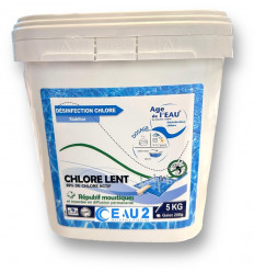 Chlore lent galet 200g avec répulsif insectes et moustiques Seau 5kg