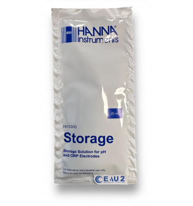 Solution de stockage KCL sachet 20ml pour l'hivernage de vos sondes pH et redox Hanna HI70300