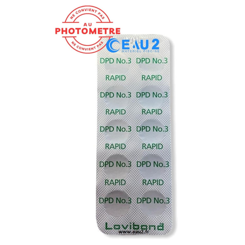 Verso Lovibond DPD3 Rapid lot 10 pastilles Chlore Total pour comparateur EAU2