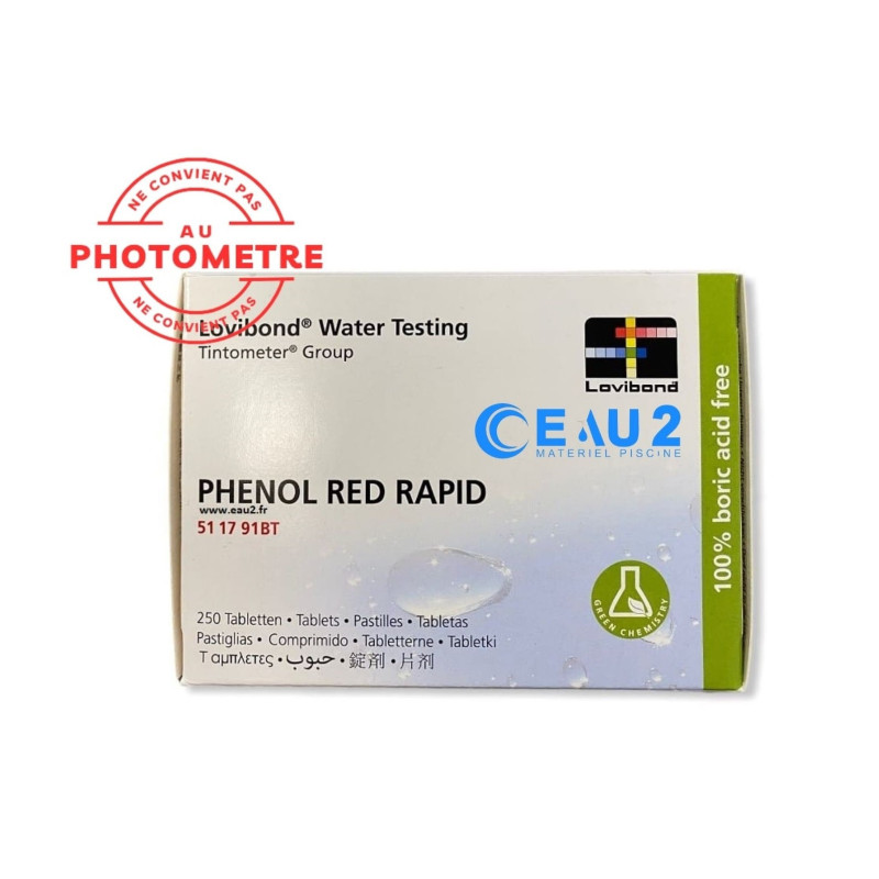 Red Phenol Rapid 10 pastilles Lovibond détermination du pH pour Comparateur EAU2