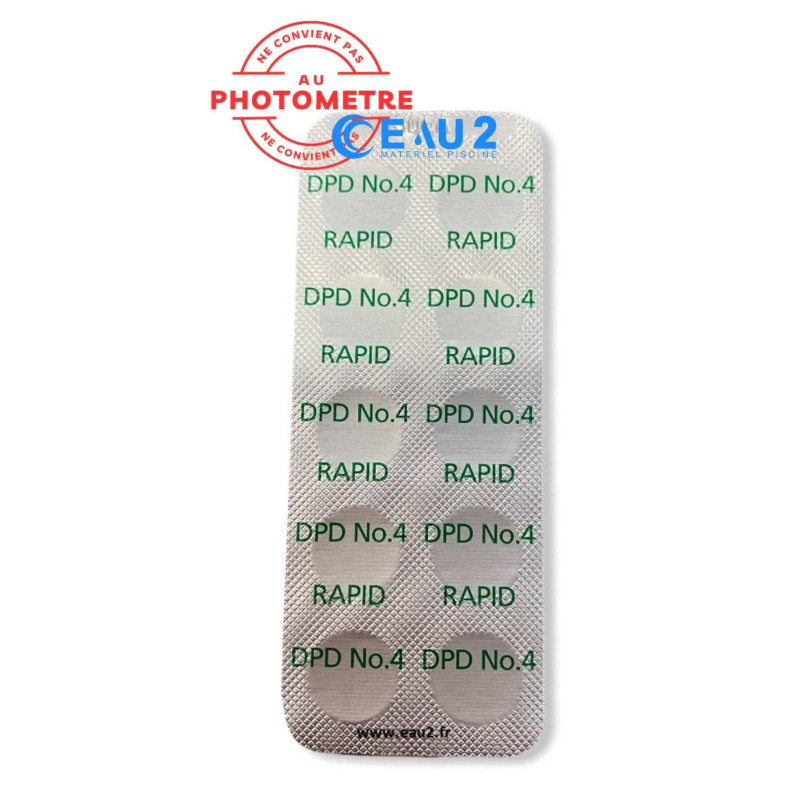 Plaquette Pastilles DPD4 Verte Lovibond pour comparateur EAU2