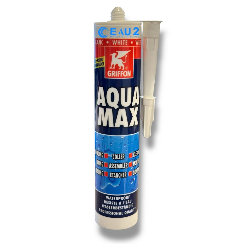 Mastic colle piscine AquaMax Griffon couleur blanc tube 425g