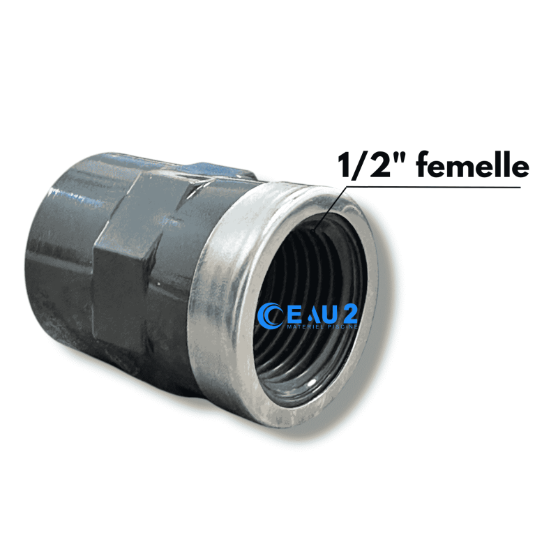 Manchon renforcé à coller D20x1/2" femelle PVC DN15
