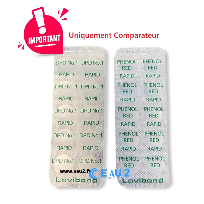 Lovibond Pack pastilles 2x10 pastilles DPD1, pH RAPID Mesure visuelle