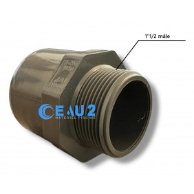 Embout à coller X à visser 50x63x1"1/2 PVC Piscine