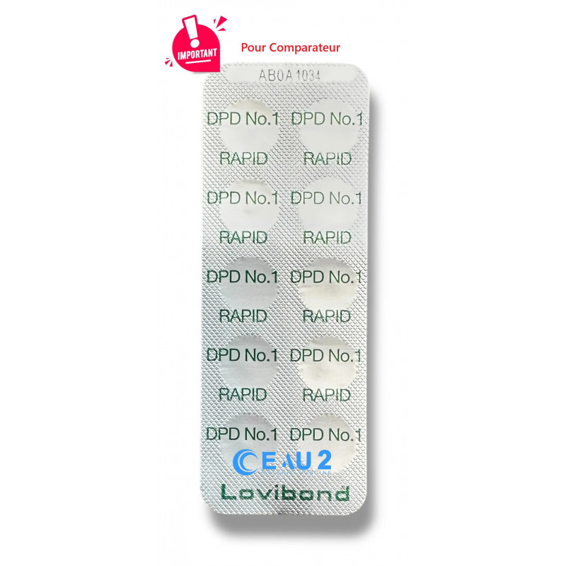 Lovibond DPD1 Rapid Chlore Libre comparateur à partir de 10 pastilles