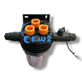 Chambre de mesure PSS8 pour 3 sondes avec étrier de fixation et débitm