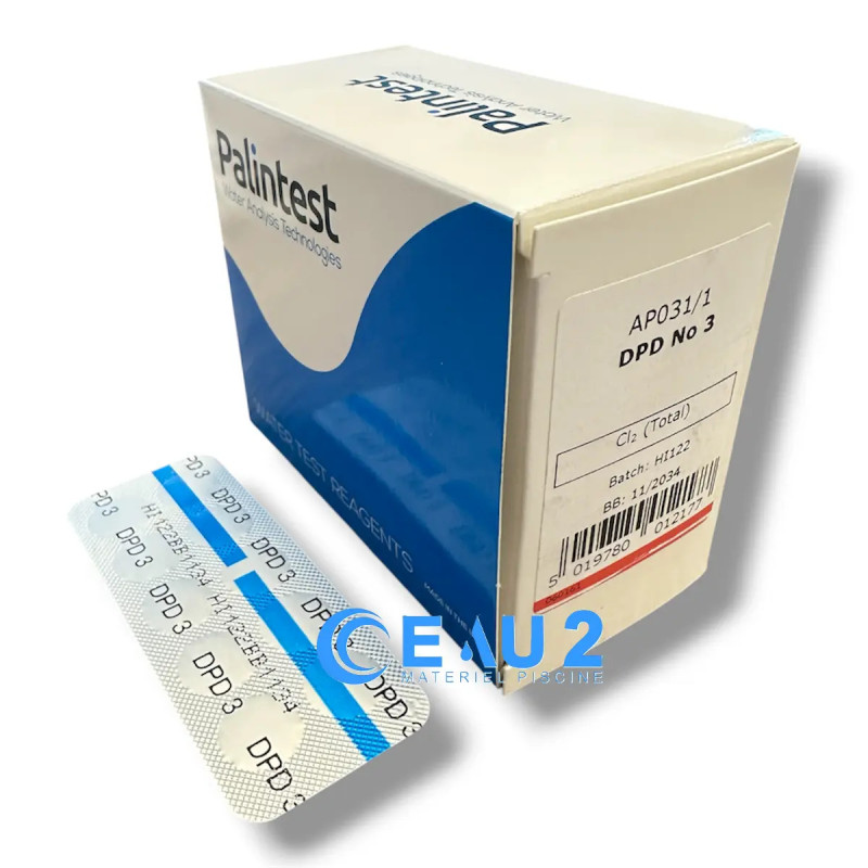 Pastilles DPD3 Palintest AP031 chlore total pour photomètre