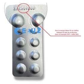 Water ID Copper cuivre 10 pastilles N°1 et n°2 TbsHCU-TbsPCu