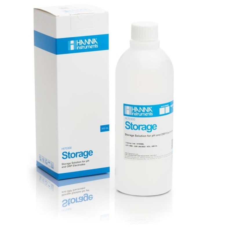 Solution de stockage KCL bidon 500ml sondes pH et redox Hanna HI70300L