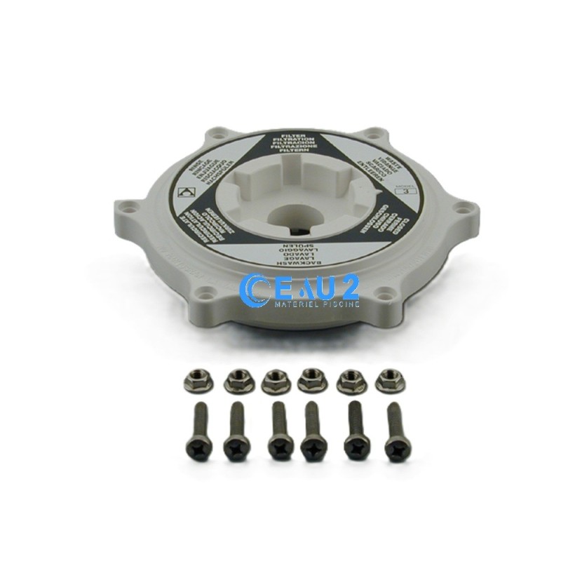 Couvercle + Vis vanne 6 voies 06563 Blanche Astralpool 4404120104