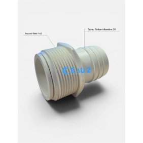 Raccord tournant tuyau flottant D38mm, à visser 1"1/2 Astralpool 01393