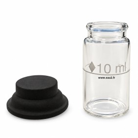 Cuvette ronde en verre avec bouchon noir PT555 pour photomètre Palintest Pooltest 3, 6, et modèle Lumiso