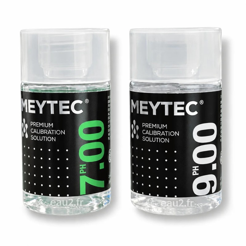 Kit 2 solutions étalon pH7 - pH9 liquide bidon 60 ml Meytec