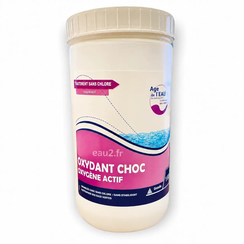 Oxydant choc granulés sans chlore oxygène actif sans stabilisant bidon 1kg