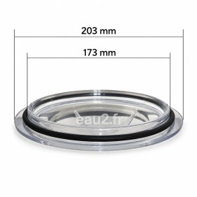 Couvercle transparent avec joint pour filtre Verona, Conrinto, Mediterraneo Astralpool 4404180000 dimensions
