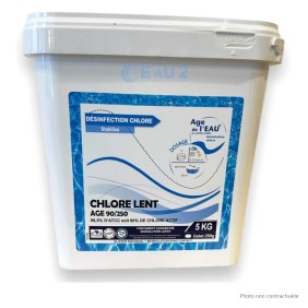 Chlore Lent Galet 250g stabilisé sous Blister individuel seau 5 kg