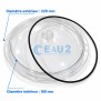 Dimensions Couvercle transparent avec joint pour Filtre Volcano, Vesubio Astralpool 4404190303