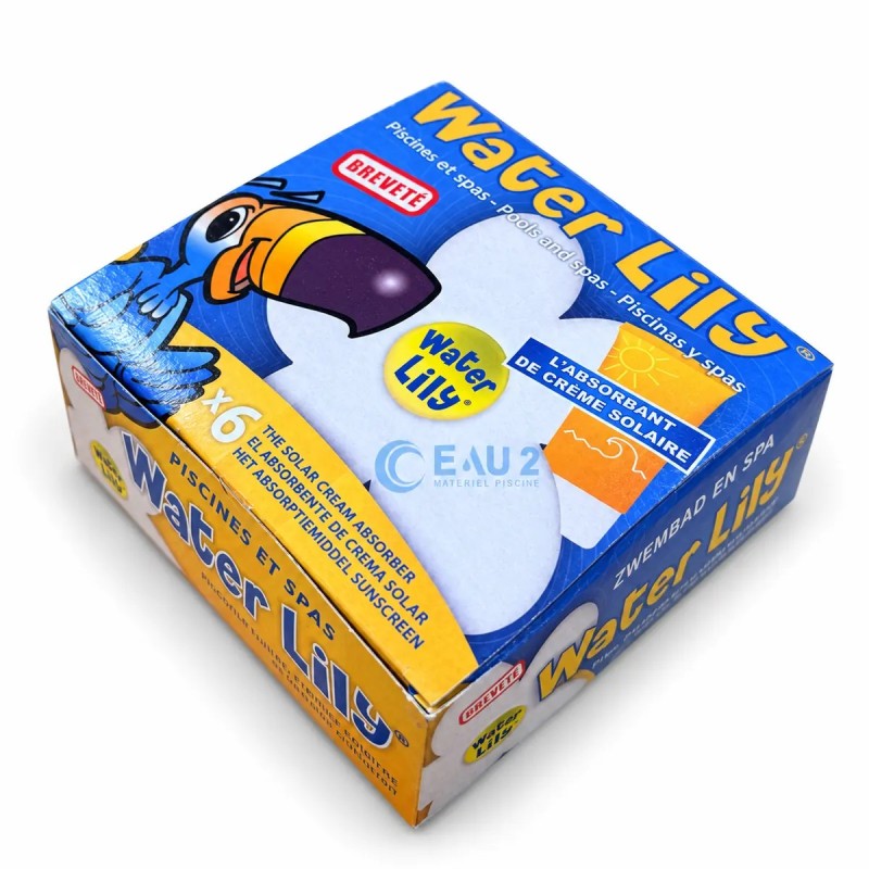 Water Lily nettoyant absorbant Piscine et Spa Boîte de 6 pièces Toucan