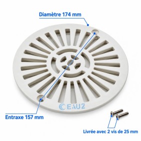 Grille 174 mm pour Bonde de fond 2" Liner Astralpool 4402021102