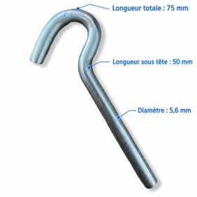 Dimensions Piton inox pour bâche d’hivernage piscine