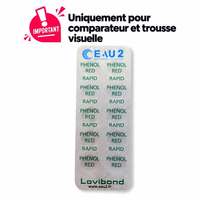 Lovibond Red Phenol RAPID pH Mesure visuelle 10 pastilles